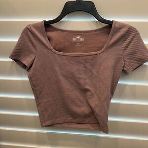 Hollister Women's Dusty Pink Ribbed Bodysuit